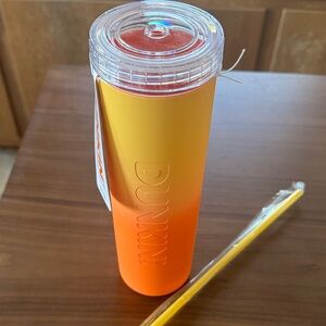 Dunkin’ Gradient Tumbler with Straw - Orange and Yellow